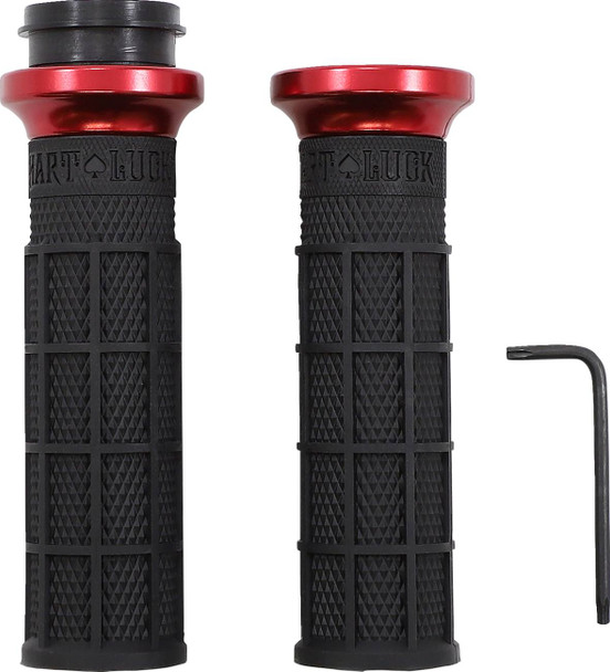 Odi - V31HTW-BB-R - Hart-Luck Signature V-Twin Lock-On™ Grips - TBW - Black/Red