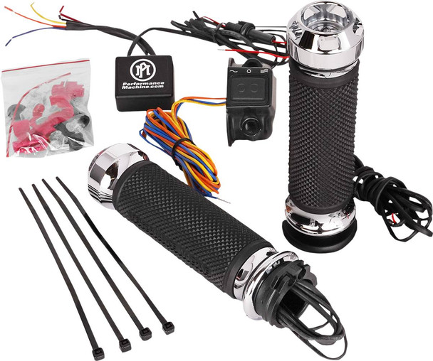 Performance Machine (Pm) - 0063-2092-CH - Apex Heated Grips - Cable - Chrome