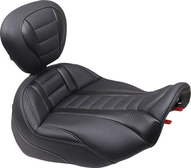 Mustang - 89401GM - Deluxe Touring Solo Seat - Gun Metal Stitch - FLT/FLH '23-'24
