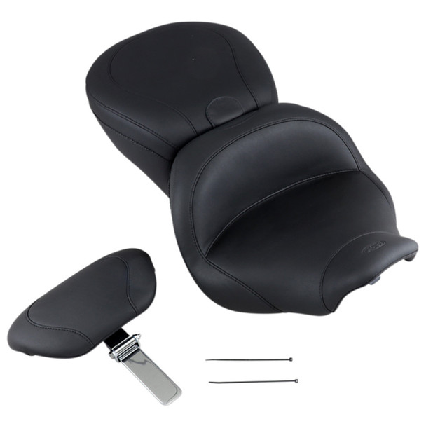 Mustang - Plain Lowdown Seat with Driver Backrest fits '99-'07 FLHR/​FLHX Models