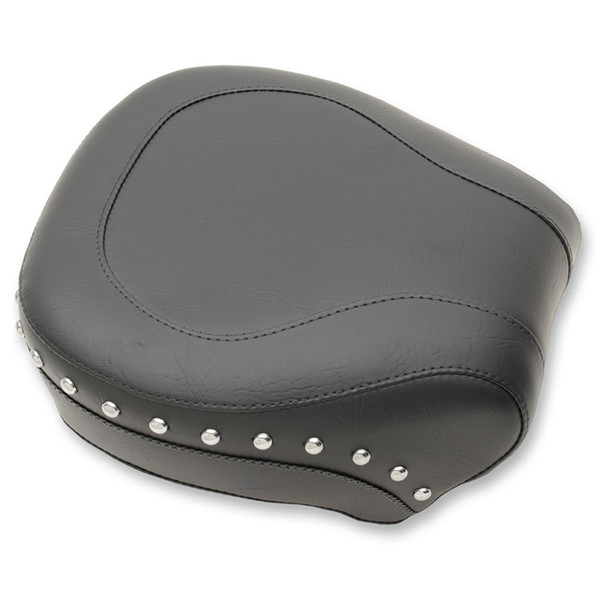 Mustang - Black Studded Wide Rear Seat fits '00-'05 FXST, '00-'06 FLST/C/N Models (Except FXSTD/​FLSTN)