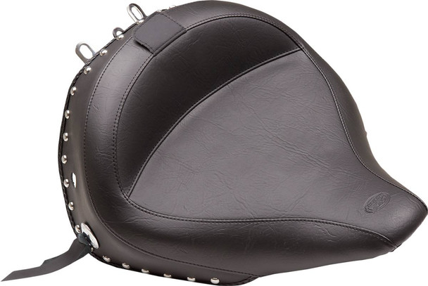 Mustang - 79913 - Wide Solo Seat - With Backrest - Black - Studded W/Concho