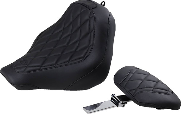 Mustang - 83034 - Wide Tripper™ Seat - with Driver's Backrest - Diamond Stitching