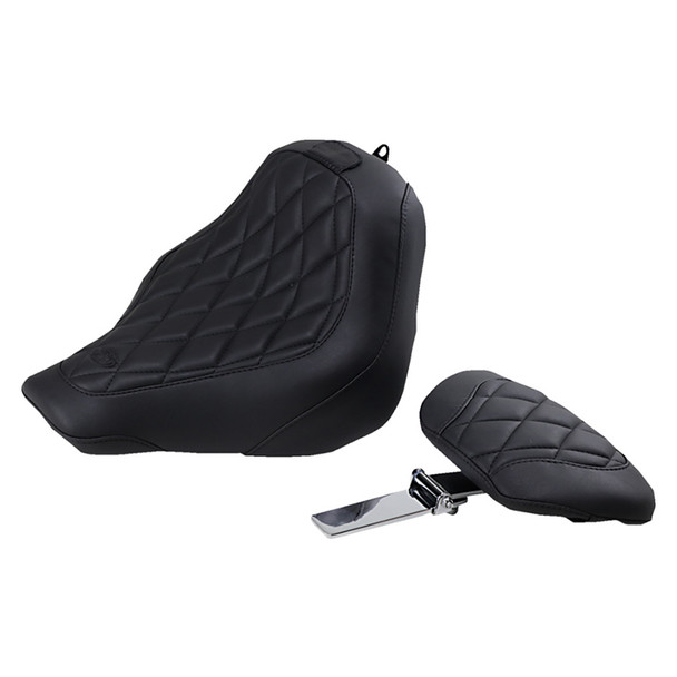 Mustang - Diamond Stitching Wide Tripper™ Seat with Driver's Backrest fits '18-'21 FXBB/​FXBBS Models