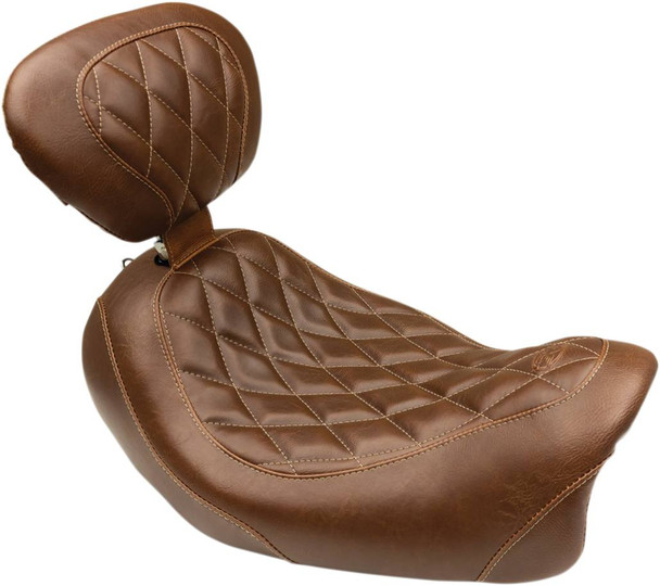 Mustang - 79797 - Seat - Wide Tripper™ Solo - with Backrest - Diamond - Brown