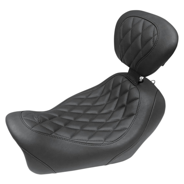 Mustang - Black Diamond Wide Tripper™ Solo Seat with Backrest fits '14-'17 FXDF Model