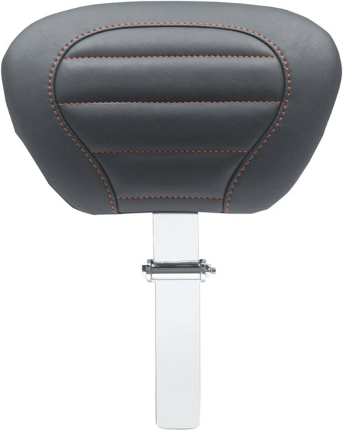 Mustang - 79012AB - Deluxe Touring Removable Driver Backrest - Black W/American Beauty Red Stitching