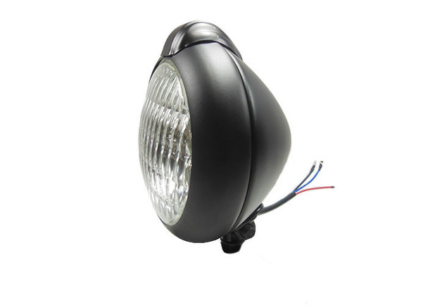 Motorcycle Supply Co. - Unity Style 5" Matte Black Headlight - Clear Lens