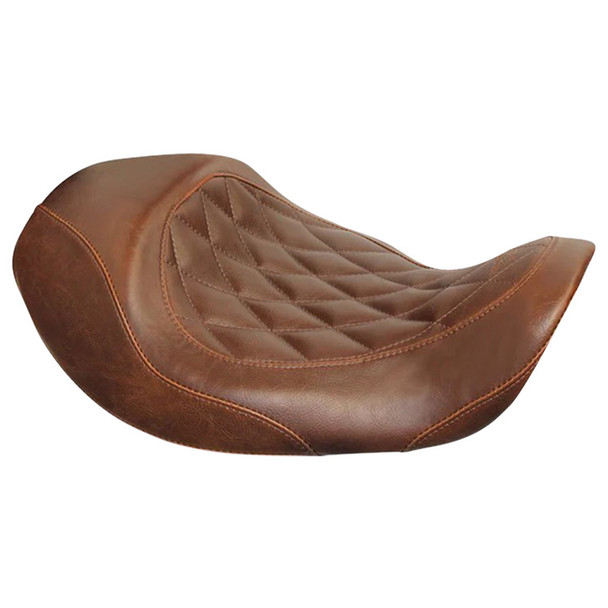 Mustang - Brown Forward Wide Tripper Solo Seat fits '06-'17 Dyna Models (Except '14-'17 FXDF)