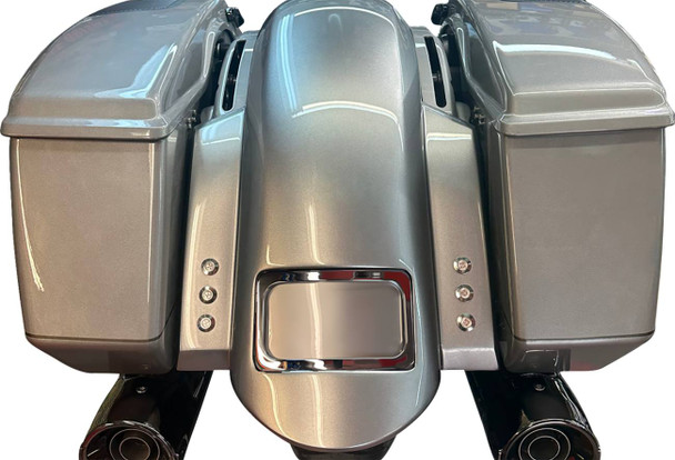 Paul Yaffe Bagger Nation - RF-SS-3-THNDR-BLT-C - Short Rear Fender - Sport - With Chrome Plate Frame - 3 Sets of Thunder Bolts