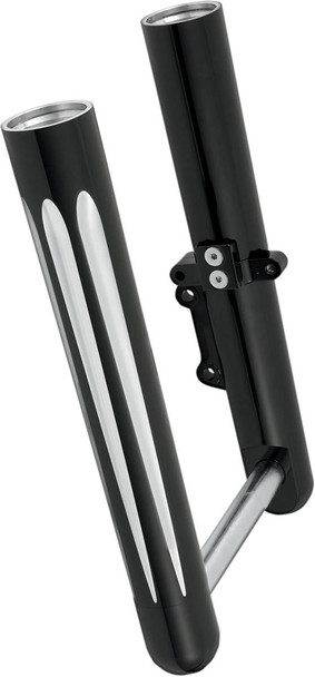 Arlen Ness - 40-512 - Fork Legs - Black Anodized - Deep Cut - Dual Disc