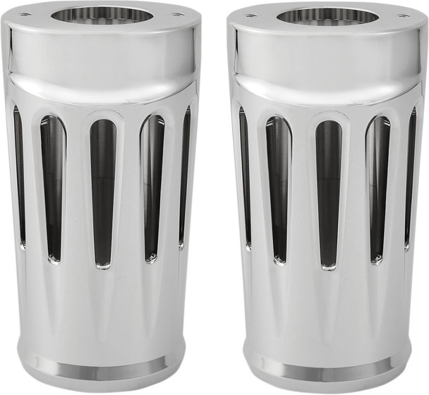 Arlen Ness - 20-032 - Fork Boot Covers - Chrome - Deep Cut - FL