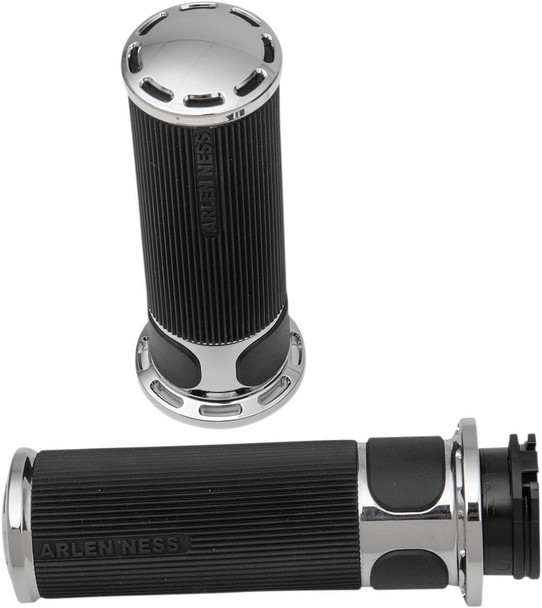 Arlen Ness - 07-300 - Slot Track Grips - Cable - Chrome
