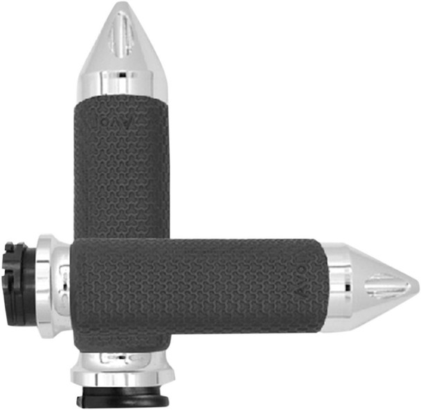 Avon Grips - MF-63B-CH-SPK - Vibration Dampening Memory Foam Grips - Large - Spike - Chrome