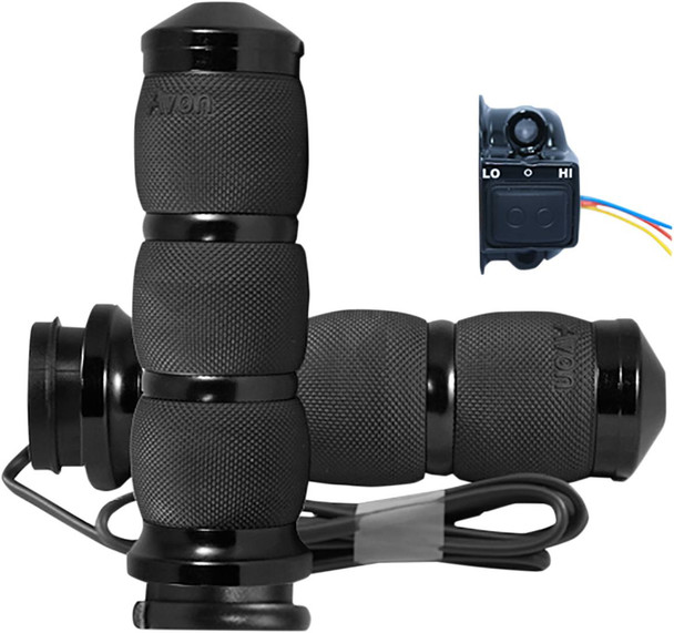 Avon Grips - AIR-90-AN-FL-HT - Heated Grips - Air Cushion - TBW - Black