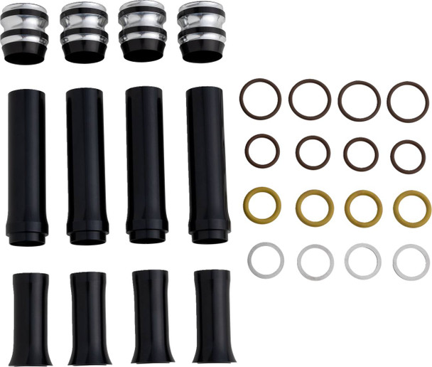 Arlen Ness - 03-633 - Pushrod Tube Cover Kit - 10 Gauge® - Black - Twin Cam