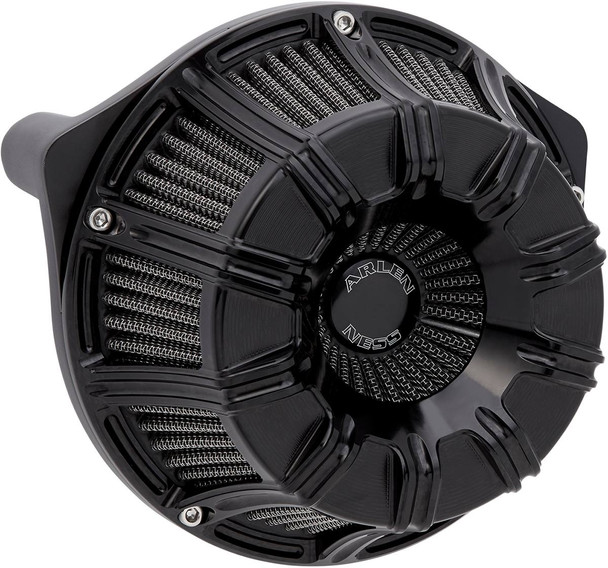 Arlen Ness - Black Inverted Series Air Cleaner Kit fits '17-'25 Harley M8 FLHRXS, '24 FLHTK/​FLTRK, '17-'23 Touring (Except '23 FLHXSE/​FLTRXSE), '17-'25 H-D FL Trike, '18-'24 Softail Models