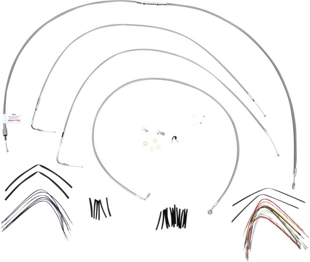 Burly Brand - B30-1053 - Complete Stainless Braided Handlebar Cable/Brake Line Kit - 16" Ape Hangers - '00-'06 FLST Burly Brand - B30-1053 - Complete Stainless Braided Handlebar Cable/Brake Line Kit - 16" Ape Hangers - '00-'06 FLST