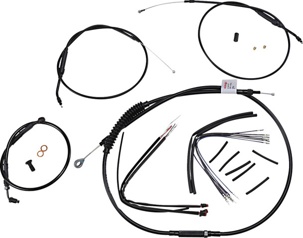 Burly Brand - B30-1268 - Extended Handlebar Cable and Brake Line Kit for Sportsters with ABS - 12" T-Bar Handlebars