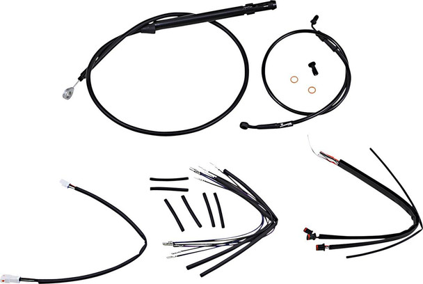 Burly Brand - B30-1241 - Handlebar Cable/Brake Line Kit for Burly Ape Handlebars - 16" Gorilla - Softail/Touring - Black