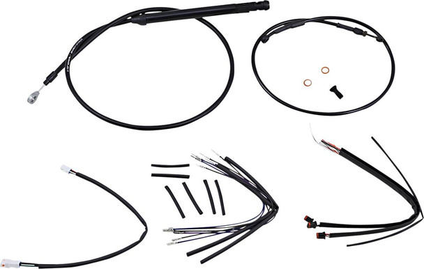 Burly Brand - B30-1242 - Handlebar Cable/Brake Line Kit for Burly Ape Handlebars - 18" Gorilla - Softail/Touring - Black