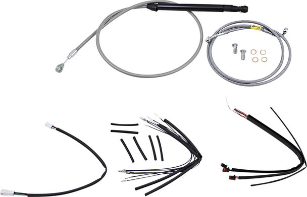 Burly Brand - B30-1251 - Handlebar Cable/Brake Line Kit for Burly Ape Handlebars - 18" Gorilla - FLSL - Stainless