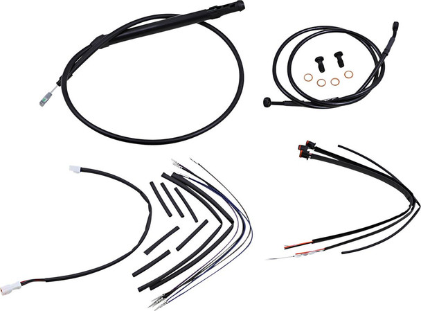 Burly Brand - B30-1258 - Jail Bar Cable Kit - 14" Handlebars - Black Vinyl - '18-'24 Softail
