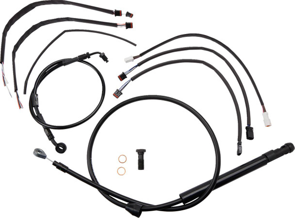 Burly Brand - B30-1262 - Jail Bar Cable Kit - 12" Handlebars - Black Vinyl - '18-'24 FX