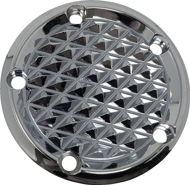 Covingtons - C3093-C - Points Cover - Diamondback - Chrome - Twin Cam
