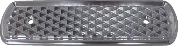 Covingtons - Chrome Diamondback Air Cleaner Cover Insert fits '17-'23 Harley M8 FLHXS/​FLHRXS/​FLTRXS, '18-'22 FLHCS/​FLFBS/​FXBBS/​FXBRS/​FXFBS w/ Oval Air Cleaner (2.3” W X 7.4” L)