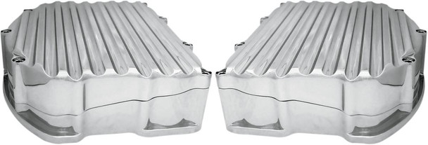 Covingtons - C1282-C - Rocker Box Valve Covers - Finned Chrome - Twin Cam