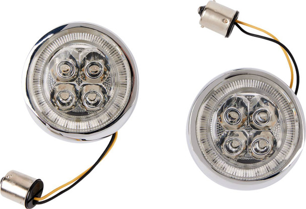 Ciro - 45500 - Turn Signal Insert - Amber LED - Chrome