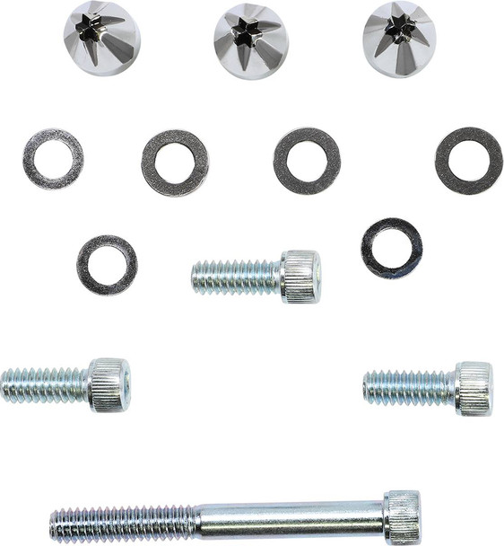 Ciro - 10111 - Screw Caps - Windshield - Black/Chrome