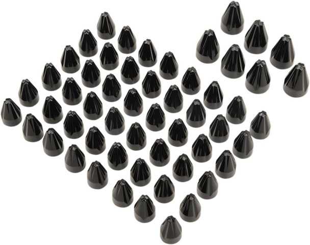 Ciro - 70026 - Caps - Engine/Bolt/Cover - Fluted/Spike - Black - Twin Cam