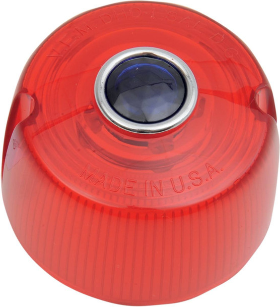 Chris Products - DHD1RB - Turn Signal Lens - '73-'84 FX - Red with Blue Dot