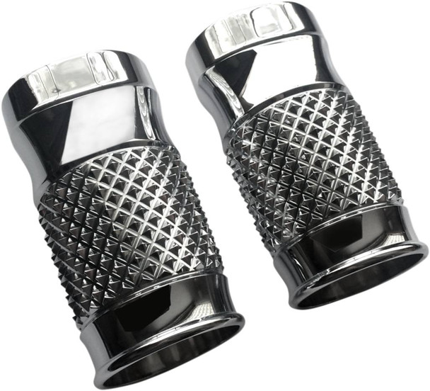 Eddie Trotta Designs - TC-962 - Fork Slider Covers - Chrome - Cross-Cut