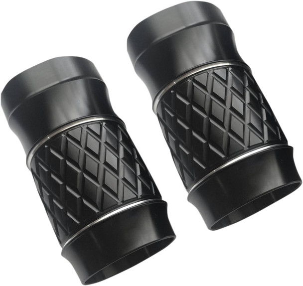 Eddie Trotta Designs - TC-963B - Fork Slider Covers - Black Anodized - Platinum-Cut