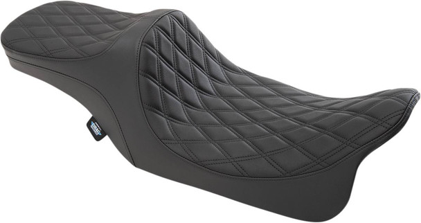 Drag Specialties Seats - Predator III 2-Up Seat - Double Diamond - Black Thread - FL '99-'07