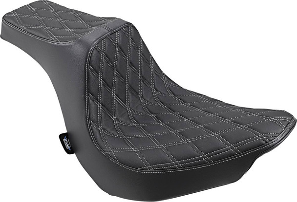 Drag Specialties Seats - Predator III Seat - Double Diamond - Silver Stitching - FLFB/S '18-'25
