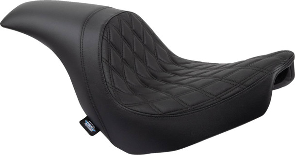 Drag Specialties Seats - Predator Seat - Double Diamond w/ Black Sitching - Vinyl - FLSB/FXLR '18-'23