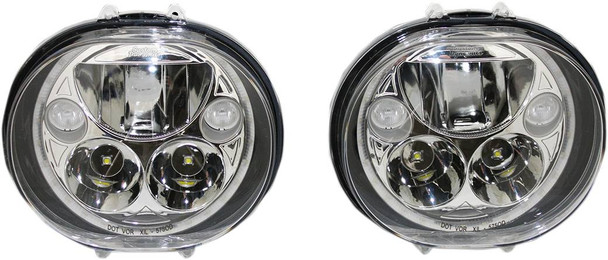 Custom Dynamics - CDTB-575OV-C - LED Headlight - 5-3/4" - Chrome - Pair