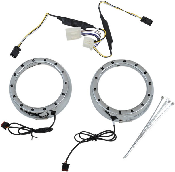 Custom Dynamics - CDTB-45TR-3C - Lighted Passing Lamp Trim Ring '96-'05 FLHT - Chrome