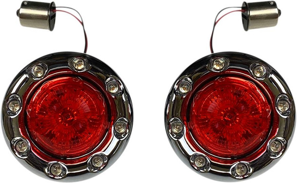 Custom Dynamics - PB-BR-RR 56-CR - Bullet Turn Signal 1156 - Chrome - Red Lens