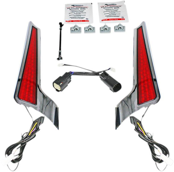 Custom Dynamics - CD-FASCIA-SS6RC - Fascia LED Light Panels - Chrome/Red