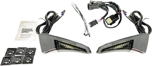 Custom Dynamics - CD-TPBR-14BCMSC - Sequential Tour Pak Seat Back Rest LED Lights - Chrome/Smoke - CVO