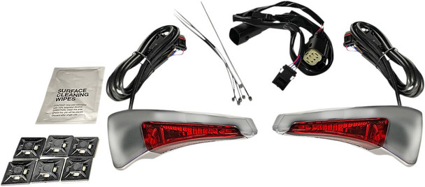 Custom Dynamics - CD-TPBR-14BCMRC - Sequential Tour Pak Seat Back Rest LED Lights - Chrome/Red - CVO