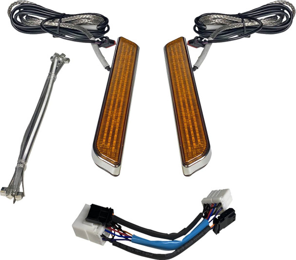 Custom Dynamics - CD-FORK-HD-AC - LED Fork Light - Amber - Chrome