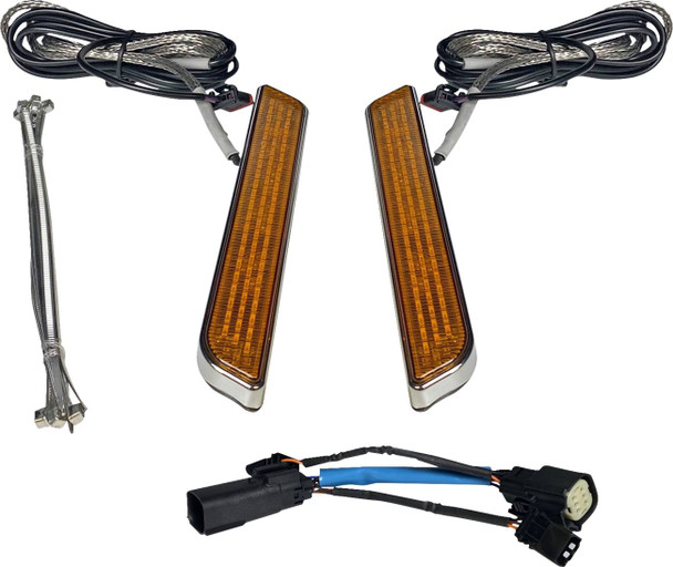 Custom Dynamics - CD-FORK-SS6-AC - LED Fork Light - Amber - Chrome