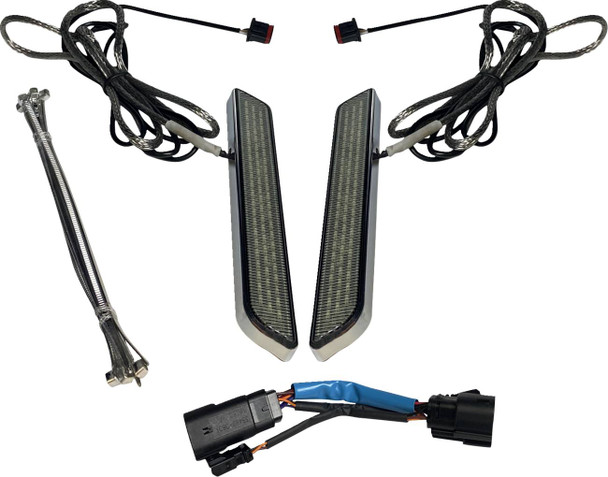 Custom Dynamics - CD-FORK-SS8-SC - LED Fork Light - Smoke - Chrome