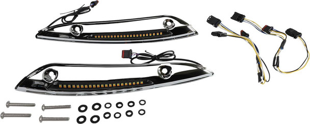 Custom Dynamics - CD-RG-SWT-AW2-C - Windshield Trim - Sequential Turn Signal - Chrome